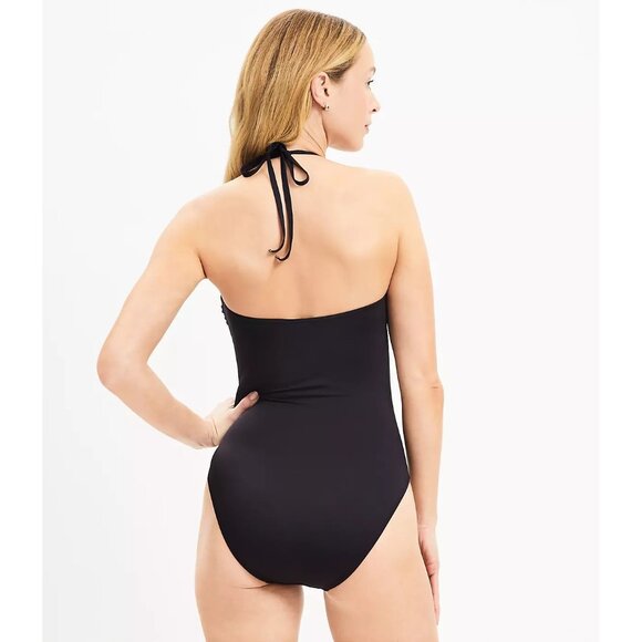 Ann Taylor Loft Beach Twist Bandeau One Piece Swimsuit XL - Picture 3 of 3